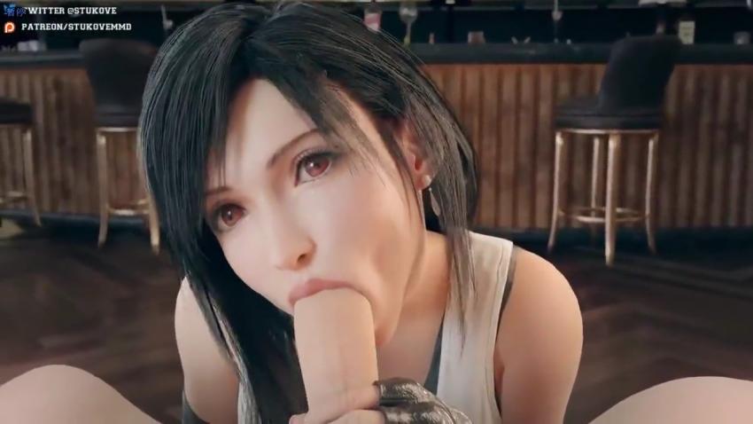 3D蒂法饥渴难耐狂吞鸡巴，最终幻想同人极致诱惑