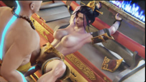 Azula深喉口交伺候Aang，火辣吮吸到射爆！